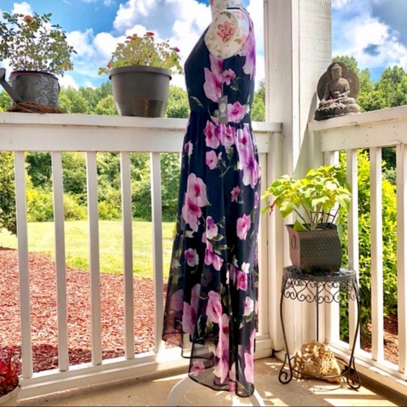 Vince Camuto Floral High Neck Maxi Dress - Picture 3 of 5